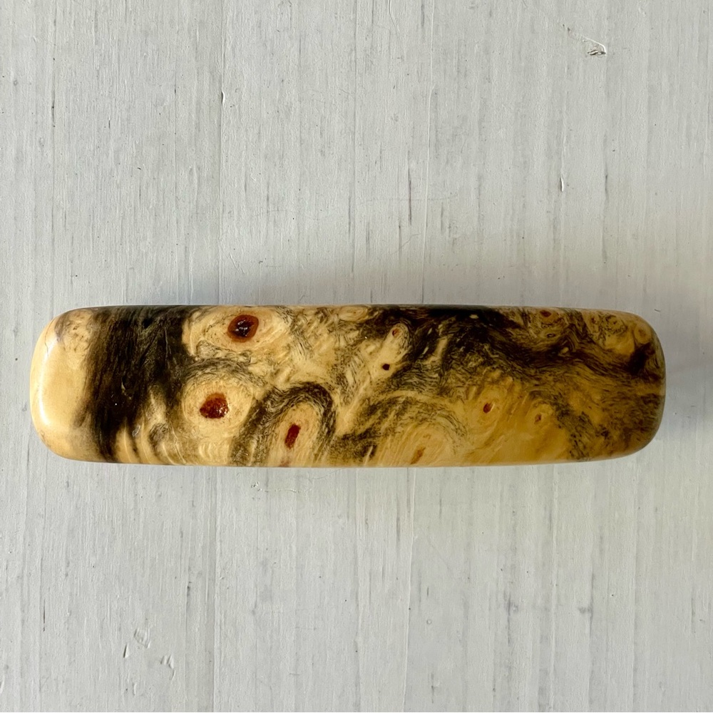 Vintage French yellow-ish painting design made with in France hair clip barre…